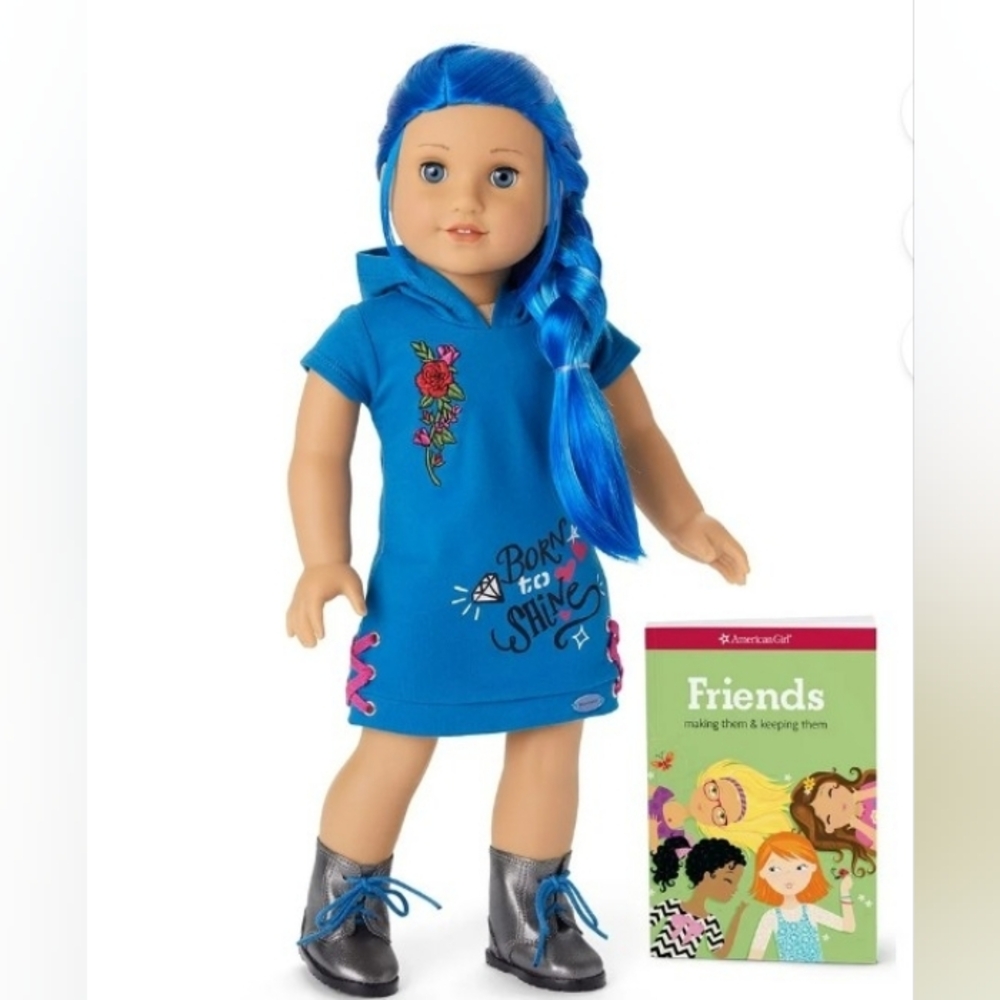 American Girl Doll #90 18"with Blue Hair and Stylish Outfit